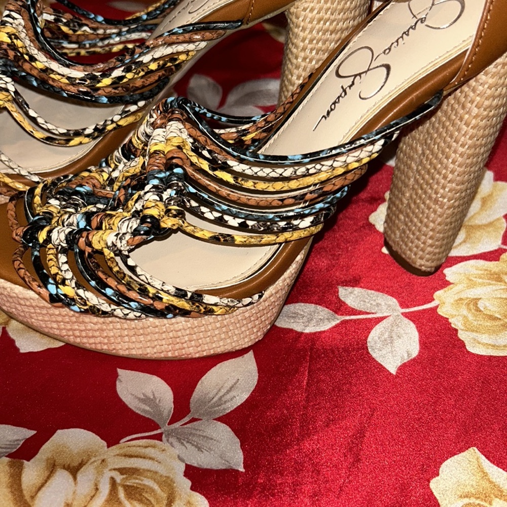 Jessica Simpson Tan Braided Strappy Heels - Multi - Picture 5 of 5